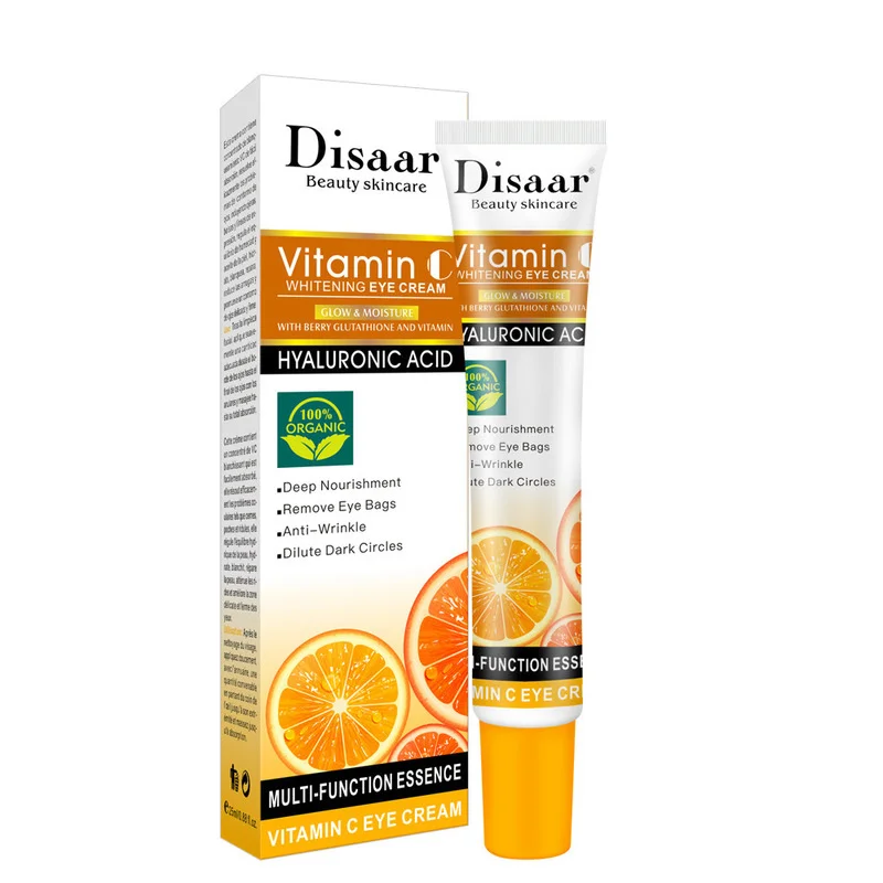 

Vitamin C Eye Cream Whitening Remove Dark Circles Fade Freckles VC Eyes Serum Anti Aging Moisturizing Brightening Eye Skin Care