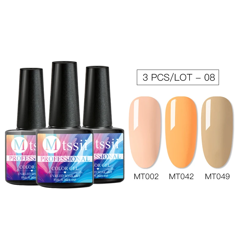 Mtssii 3 шт. УФ Гель лак для ногтей Набор маникюра Полупостоянный верхний слой