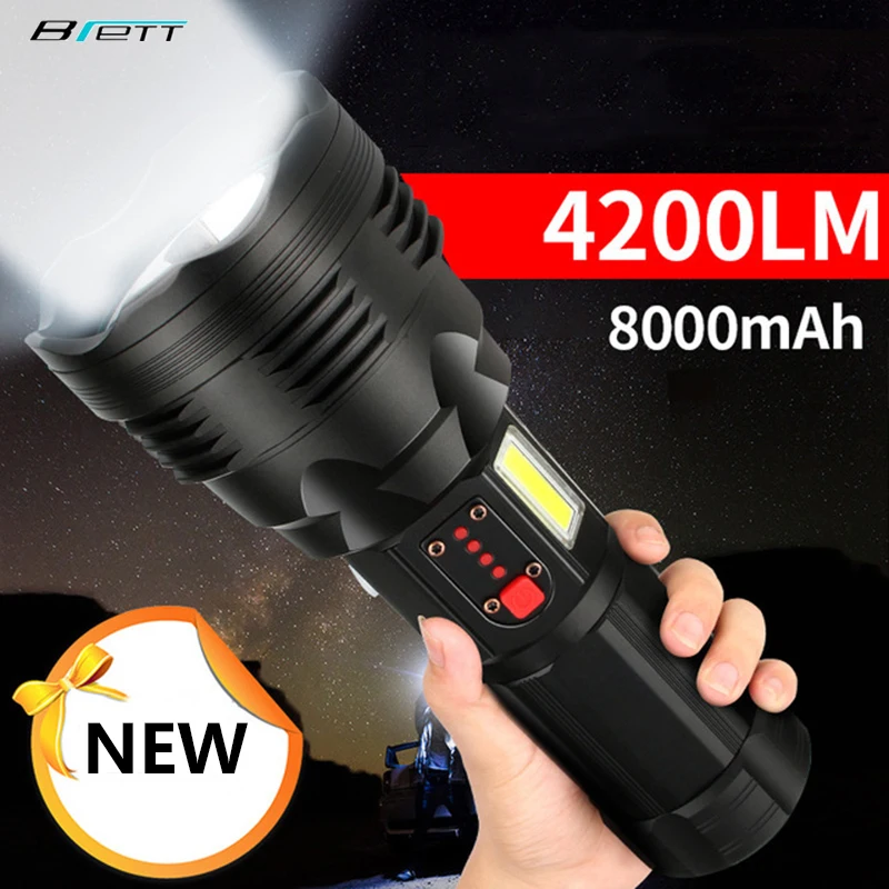 Тактический фонарик Cree xhp70.2 перезаряжаемый светодиодный фонарь большой емкости
