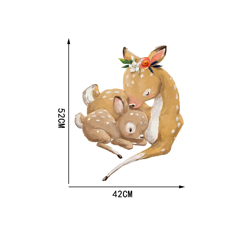 

YOJA 4252CM Mother Deer Baby Cute Cartoon Bedroom Wall Stickers Mural Home Decoration Decals 8WS0329