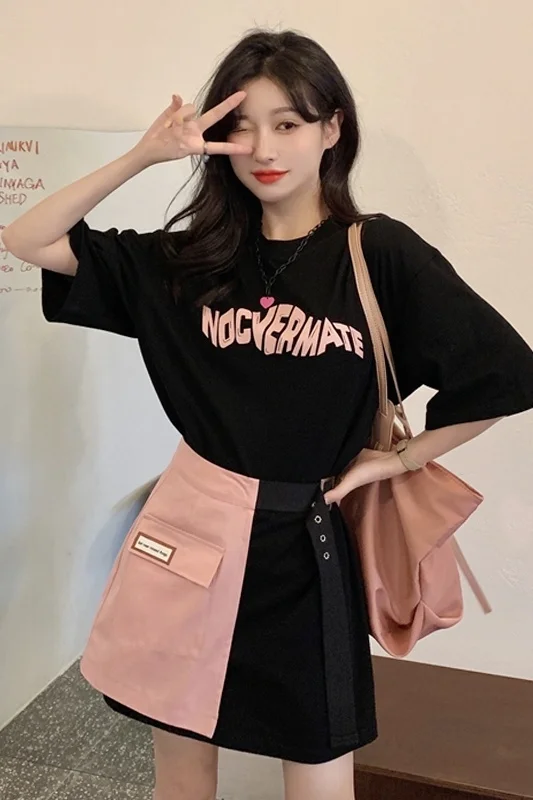 Женское летнее платье-футболка с коротким рукавом и короткой юбкой |