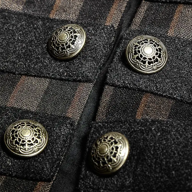 Мужское классическое пальто в стиле стимпанк с полосками Y 717|Плащи и тренчи| |