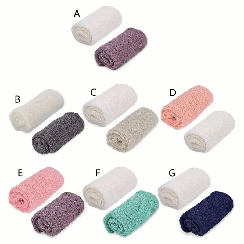 

2 Pieces Newborn Stretch Wraps Baby Photography Props Long Ripple Wrap Blanket new