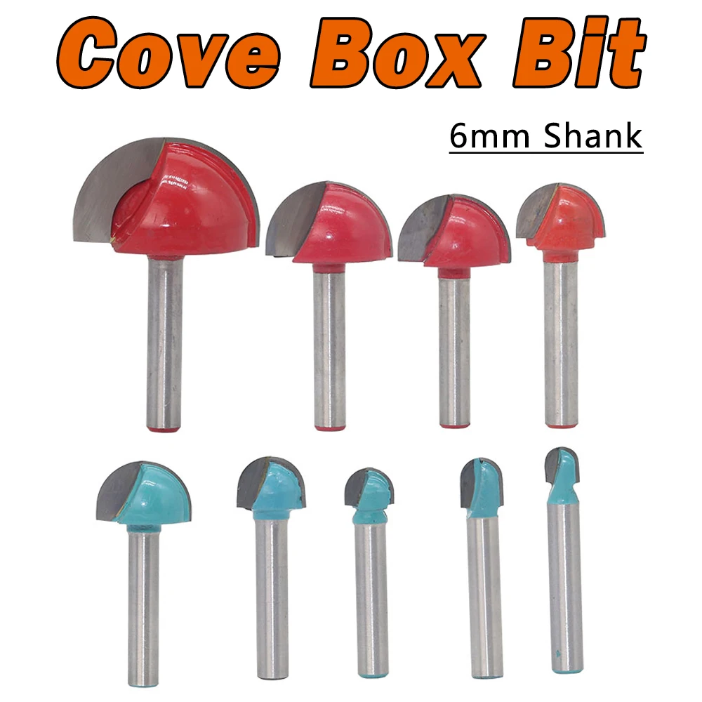 

6mm Shank Round Nose Cove Core Box Router Bit Cutter for Woodworking Carbide