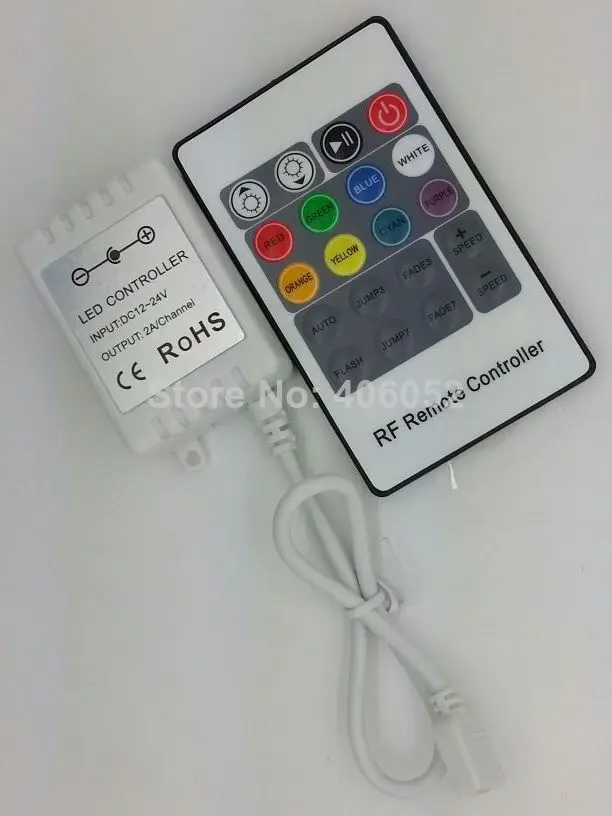 

50set/lot DC 12V / 24V RGB RF LED Controller 20 KEYS for RGB 5050 3528 LED Strips Light