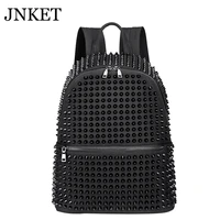 jnket new fashion womens rivet backpack canvas backpack laptop bag casual outdoor travel bagpacks