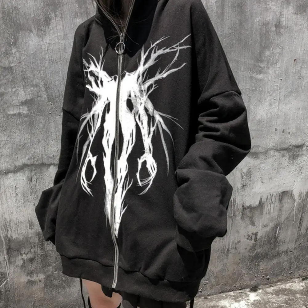 Свитшот мужской с длинным рукавом на молнии в стиле панк | Мужская одежда