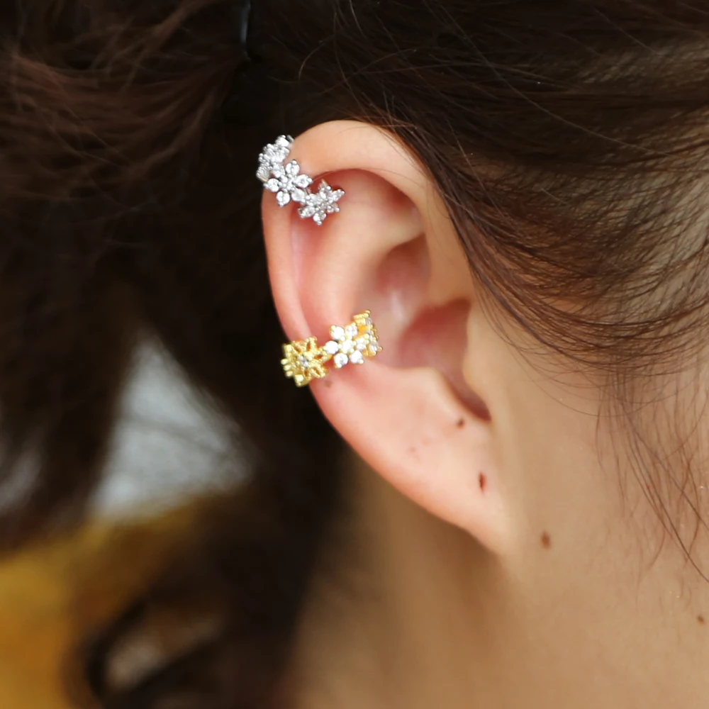 Женские серьги-Клипсы из серебра 925 пробы с фианитами | Украшения и аксессуары