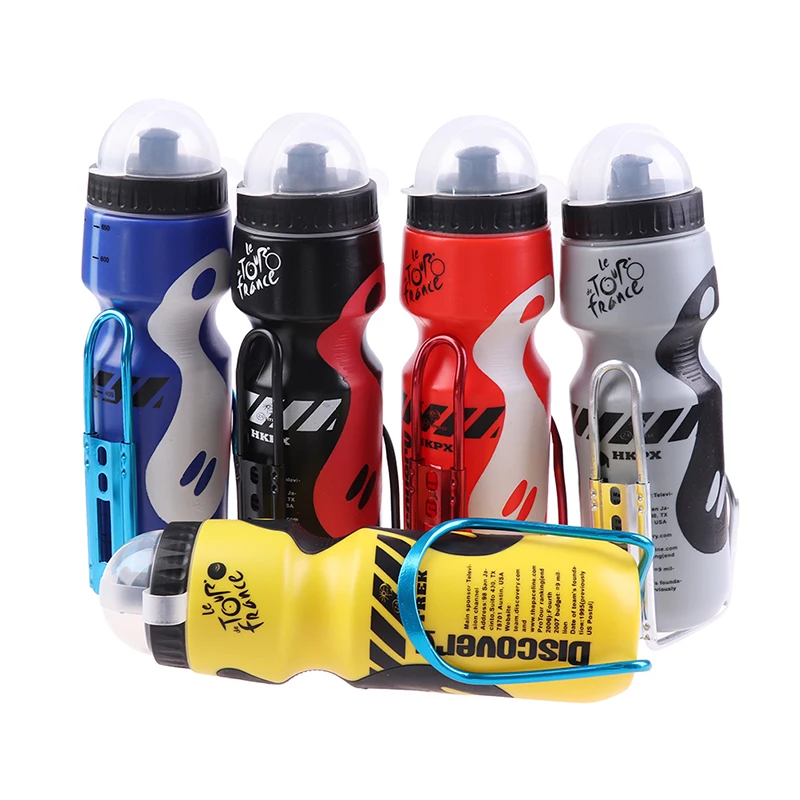 Portable Outdoor Road Mountain Bike Cycling Water Bottle Sport Drink Jug Cup Camping Hiking Tour Bottles 650ML With Holder Cage