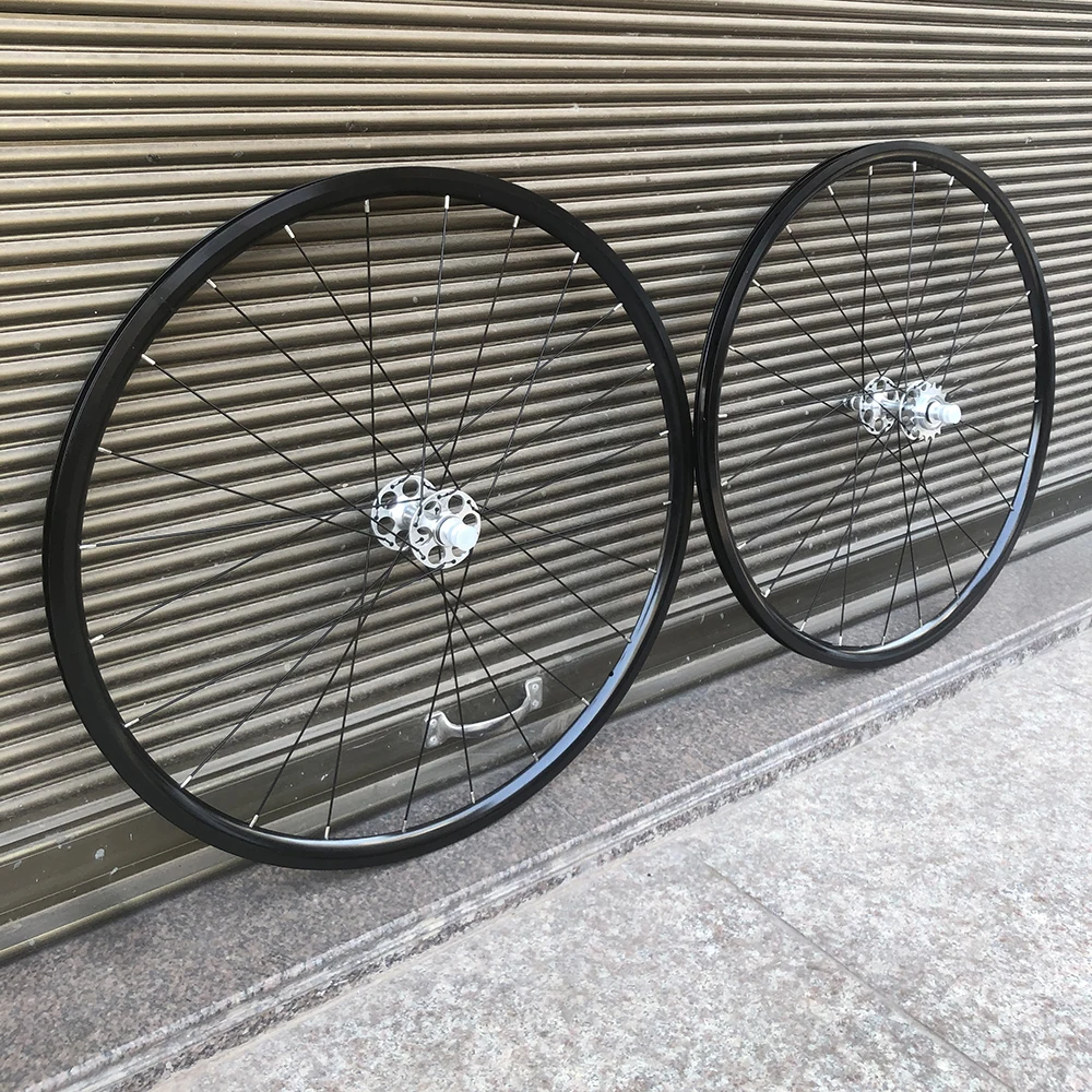 700C велосипедная оправа fixie велосипедная оправа колеса с шинами Серебристые 25 мм колеса Односкоростной велосипед Винтажный велосипед с фиксированной передачей алюминиевый сплав