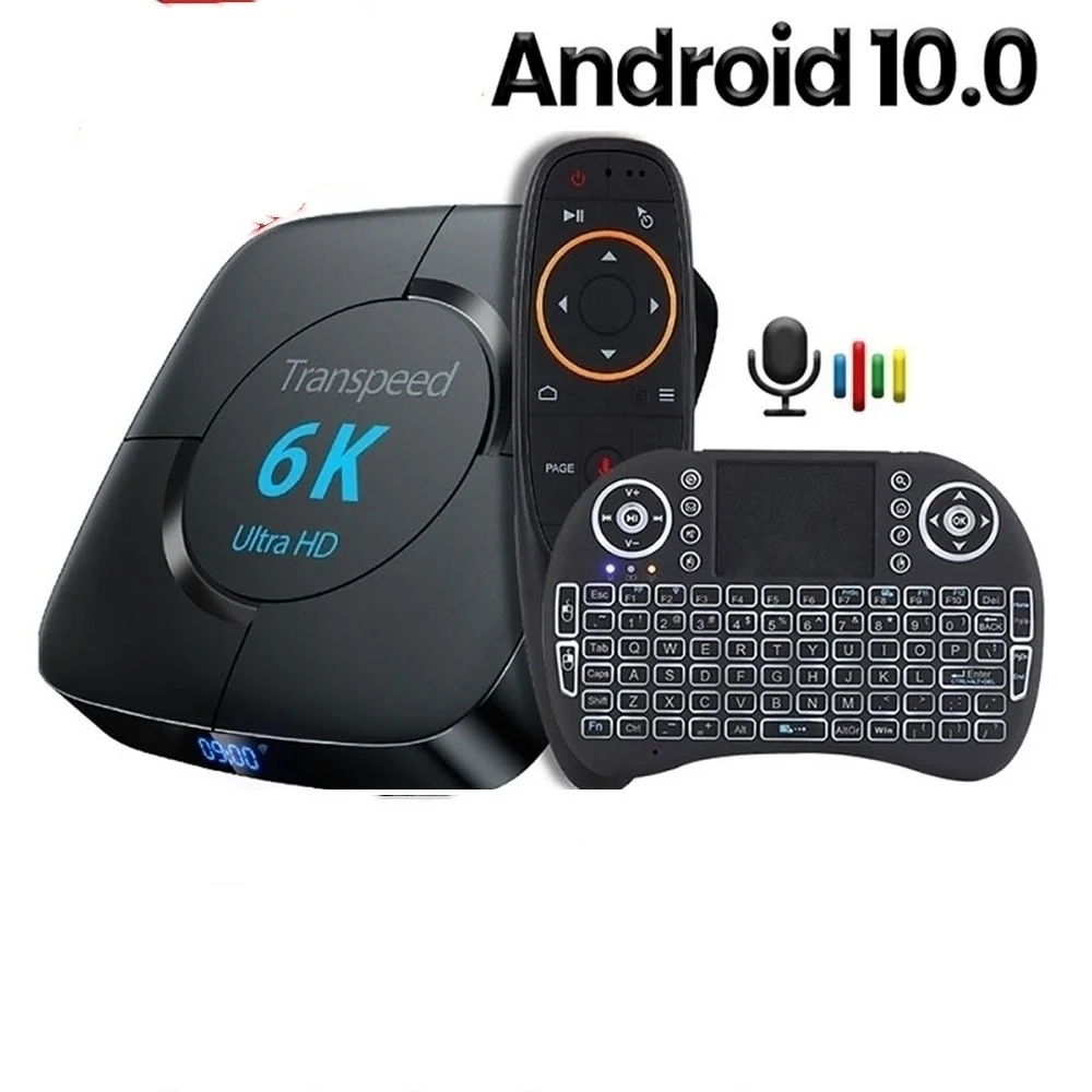 ТВ-приставка Transpeed Android 2 4 голосовой помощник 6K 3D Wifi 5 8G и G Гб ОЗУ 32 64 ГБ медиаплеер