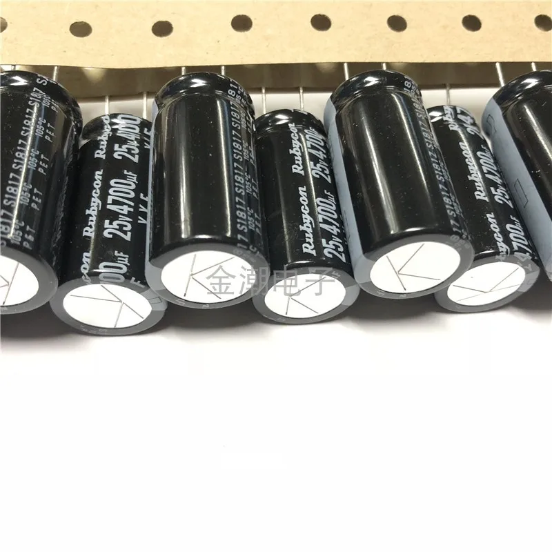 Pces Rubycon 18×35.5mm Capacitor Eletrolítico 4700uf 25v 47000uf – Alta Frequência Baixa Resistência Longa Vida 10 Yxf 25v4700uf