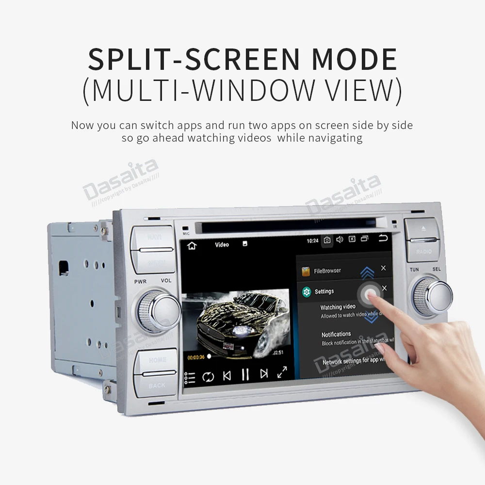 Dasaita " сенсорный экран 2 din Android 9,0 автомобильный dvd-плеер для Ford Focus 2 Kuga Fiesta Mondeo 2003 2004 2005 2006 2007 gps радио