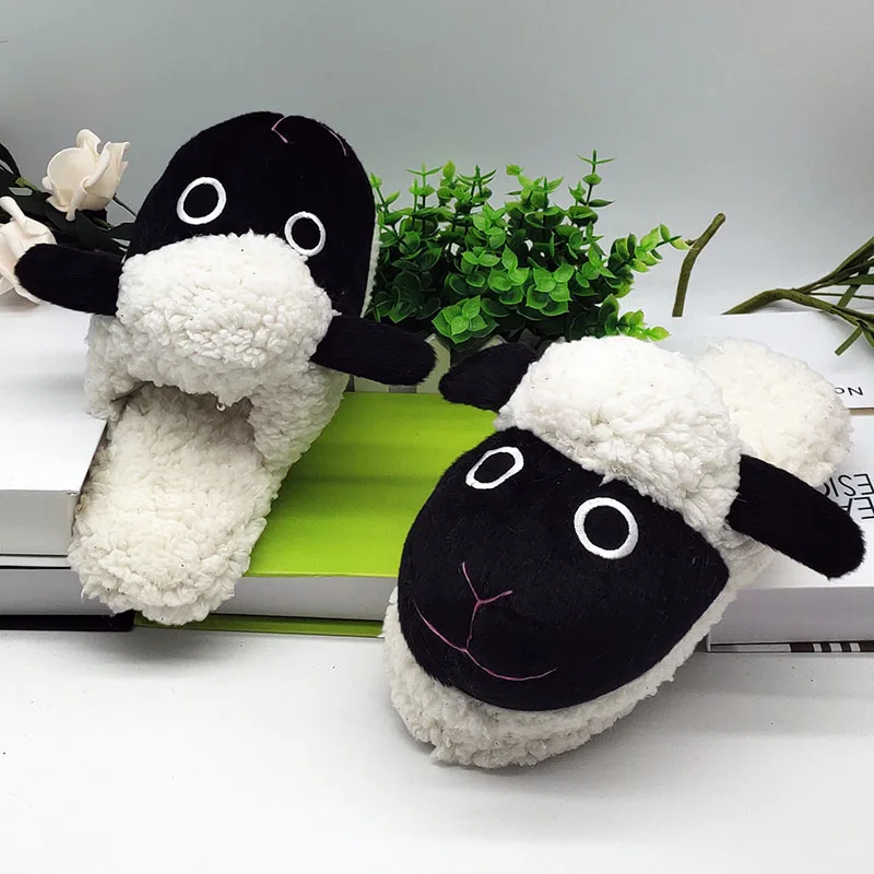 Шлепанцы из овечьего меха мужские и женские зимние шлепанцы домашние тапочки на