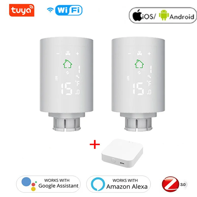 

Умный привод радиатора ZigBee, Wi-Fi термостатический клапан радиатора, Новый мини-регулятор температуры, Голосовое управление через Alexa