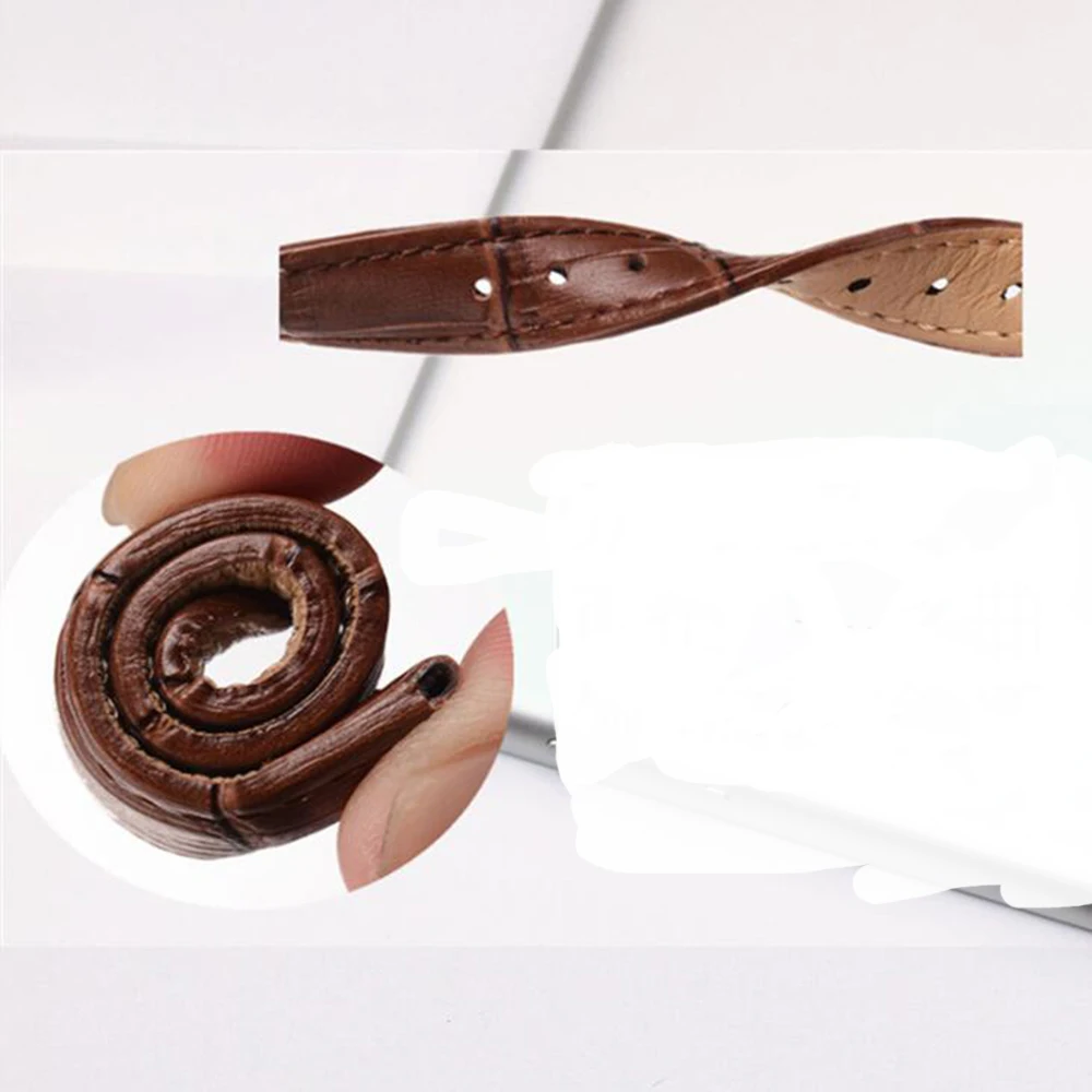 

Cowhide leather men and women double-button butterfly buckle watch accessories crocodile pattern leather watch strap