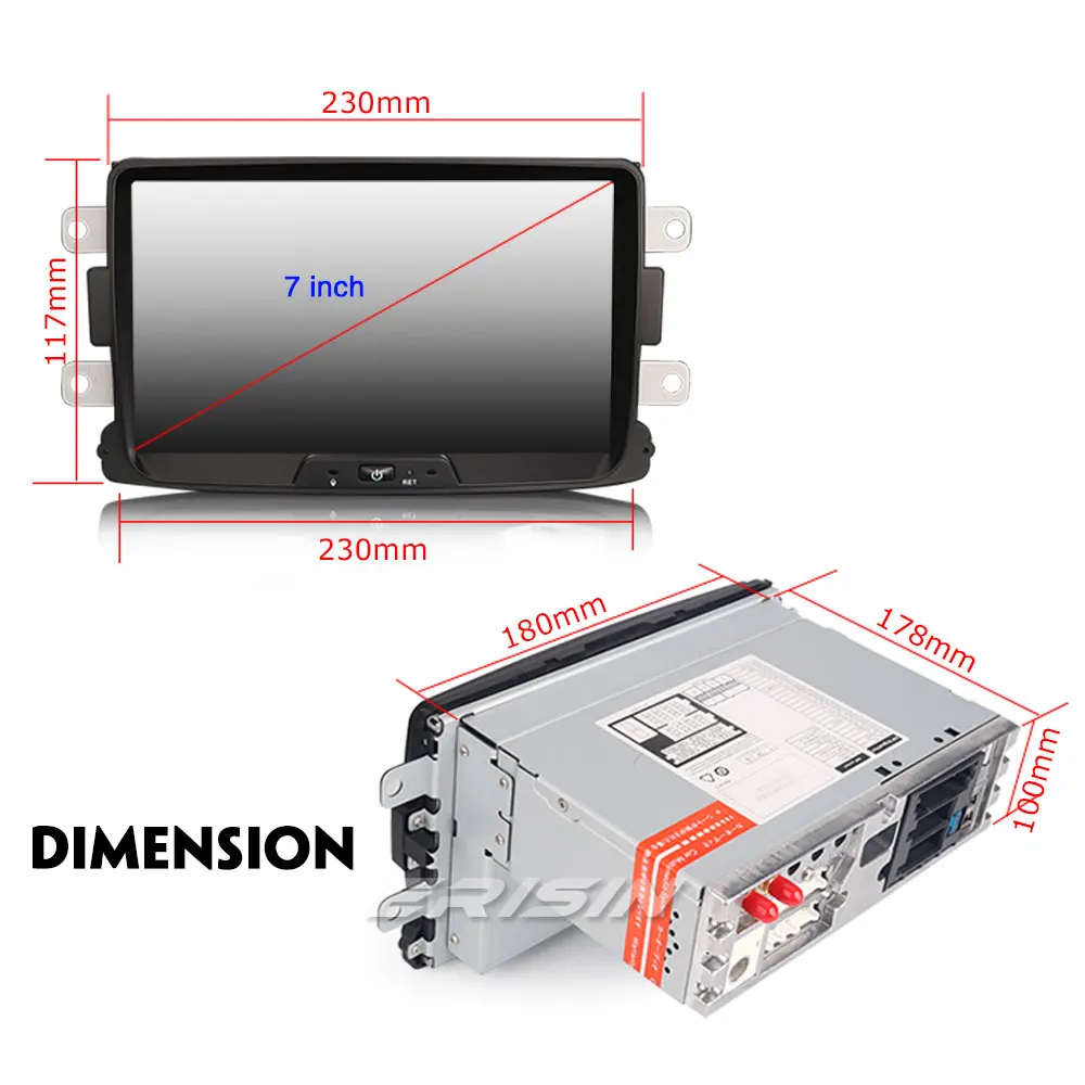 Erisin ES7929D 8 дюймов Android 9,0 Восьмиядерный 4 Гб ram автомобильный DVD Радио BT для renault dacia duster Logan Sandero Dokker Lodgy