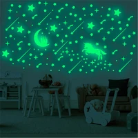 3d luminous castle unicorn fluorescent wall sticker for kids room decor baby bedroom ceiling glow in the dark stars wall sticker