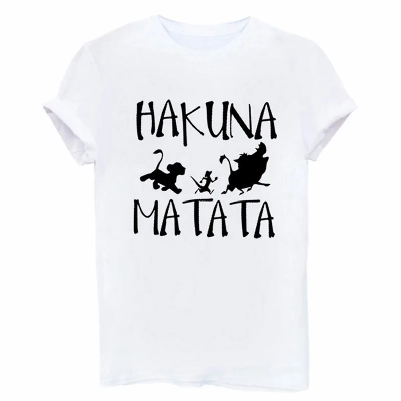 Женская футболка с коротким рукавом Hakuna Matata модная Милая хипстерская круглым