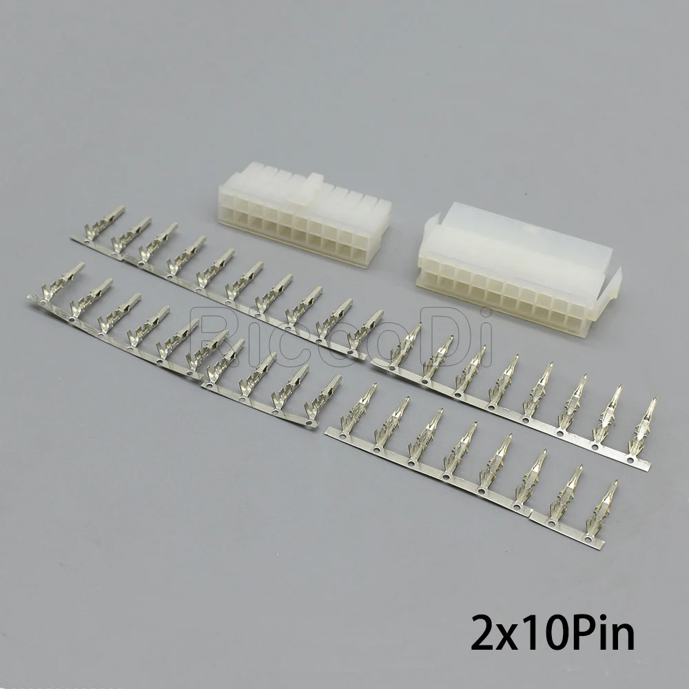 2x2/3/4/5/6/7/8/9/10/11/12Pin 14/16/18/20/22/24Pin 4,2 мм Шаг Терминал/Корпус /штыревой разъем провода адаптер 5557 5559 наборы - Цвет: 2Sets 2X10P