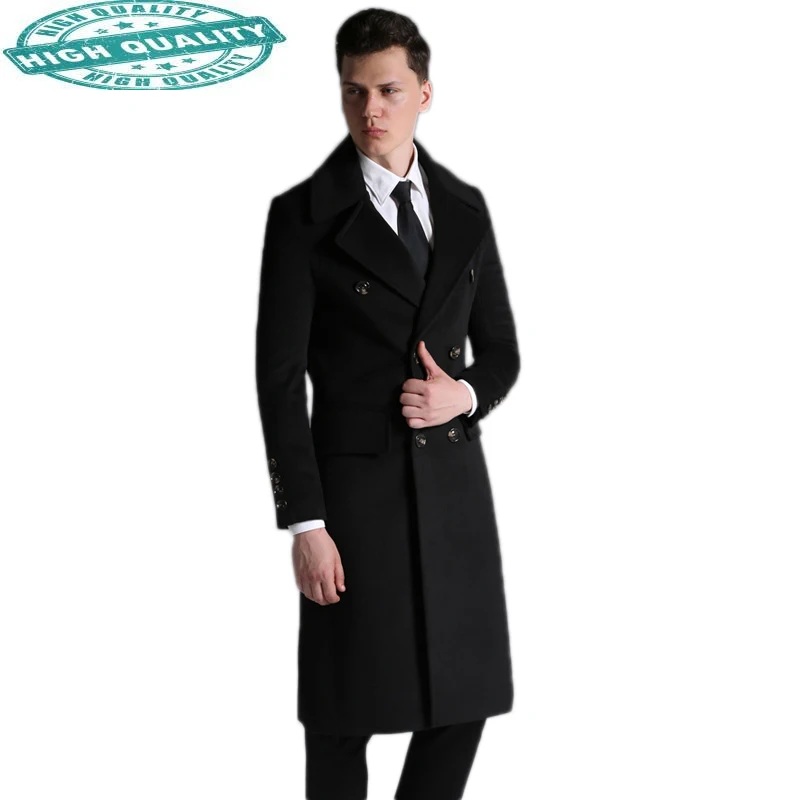 

Coat Winter Men Plus Size Black Woolen Coat Man Jacket 5xl 6xl Mens Overcoat Coats Male Casaco Masculino Inverno KJ250
