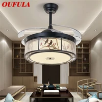 oufula ceiling fan light invisible lamp remote control modern elegance for home dining room bedroom restaurant