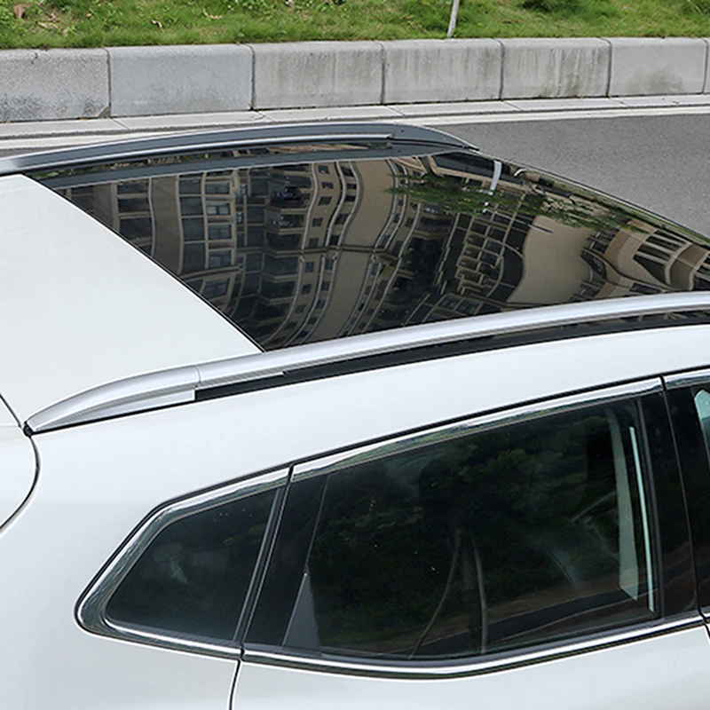 Фото Для Nissan Qashqai 2014-2020 Серебряный багажник на крышу для багажника, автомобильные аксессуары №3