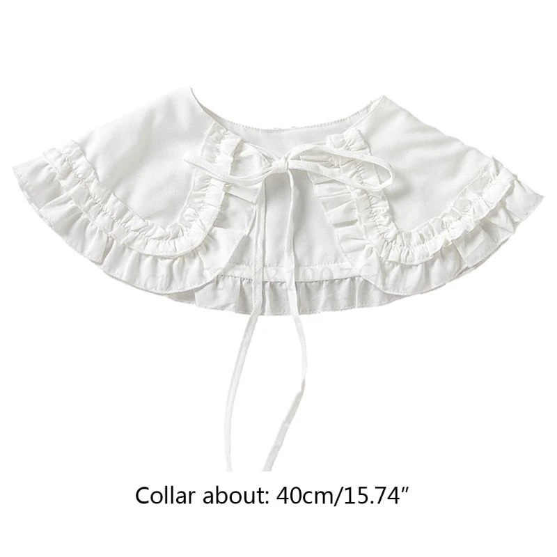 

Japanese Women Girls Lolita Doll Double Layer Ruffles Fake Collar Shoulder Wrap