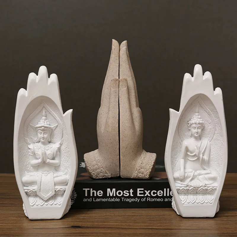 

2021 Chinese Zen Buddha Hand Buddha Statue Resin Decoration Study Room Fotang Bogu Shezhen Residential Safety Decoration Gift