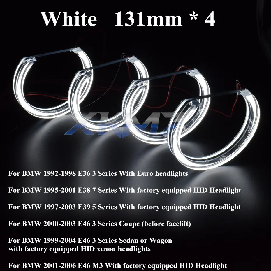 

Светодиодные ангельские глазки для BMW E46 E36 Coupe E38 E39 Sedan Wagon Convertible галогенные ксеноновые фары модернизированные Halo, дневные ходовые огни, дхо для автомобилей, тюнинг авто, аксессуары для авто