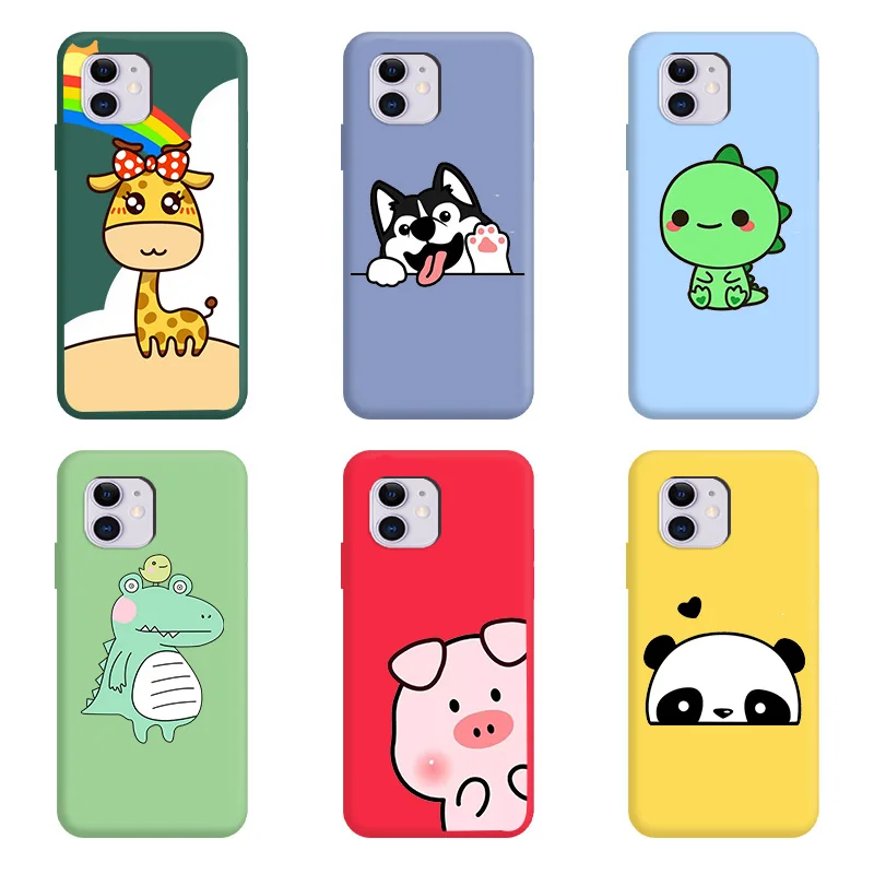 

Cartoon Animals Fashion Phone Case For iPhone11 11Pro 11ProMax Case Silicone Soft Colorful TPU Shell For Apple iPhone11 Pro Case