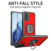 magnetic metal ring stand armor shockproof case for poco f3 redmi k40 pro xiaomi redmi note 10 pro 10s aluminum alloy back cover
