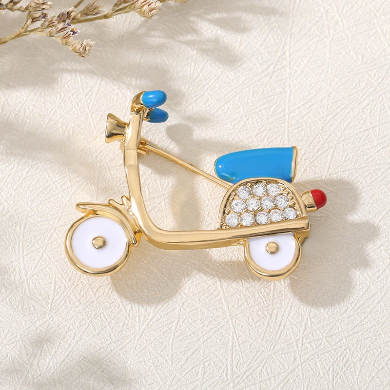 

Crystal Bike Motorcycle Jewelry Brooch Boy Fashion Clothing Pin Playful Cute Fun Delicate Decoration Cool Girl Gift Zircon