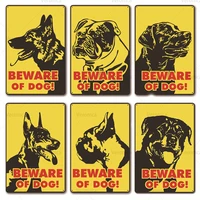 caution dogs vintage poster beware of dog tin signs metal plaques wall painting for garden house door home decoration