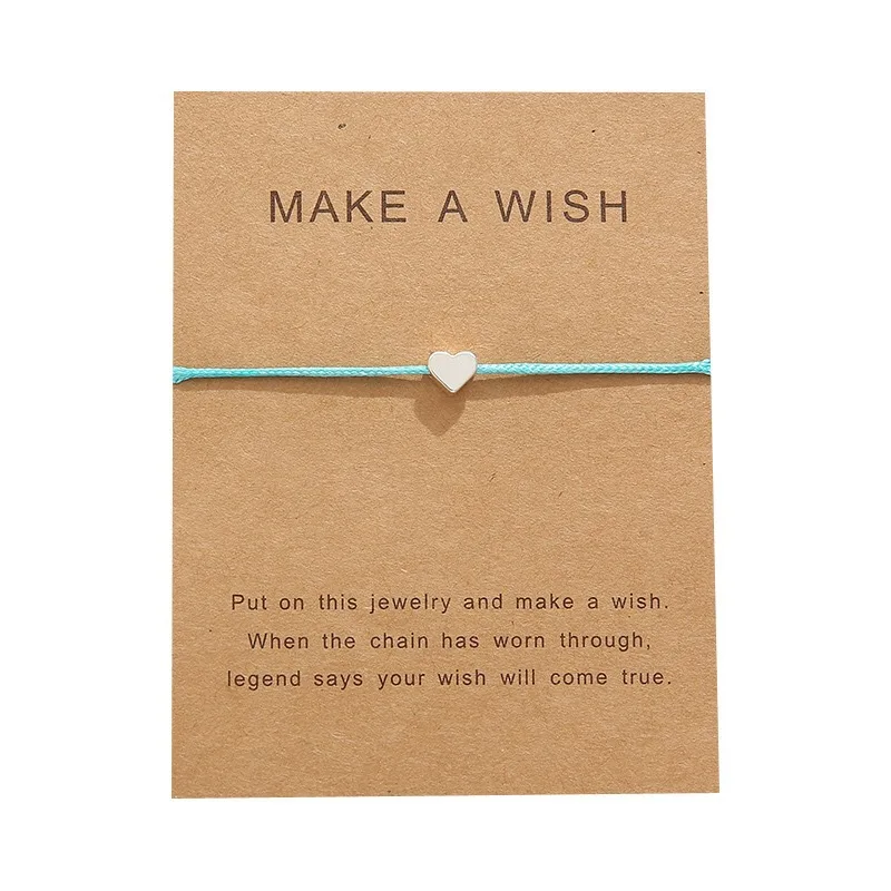 Простой модный мини-браслет с подвесками в форме сердца женские регулируемые