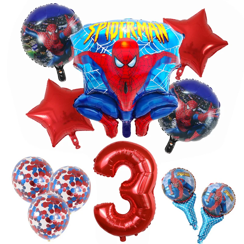 6 шт. фольгированные шары Человек-паук |