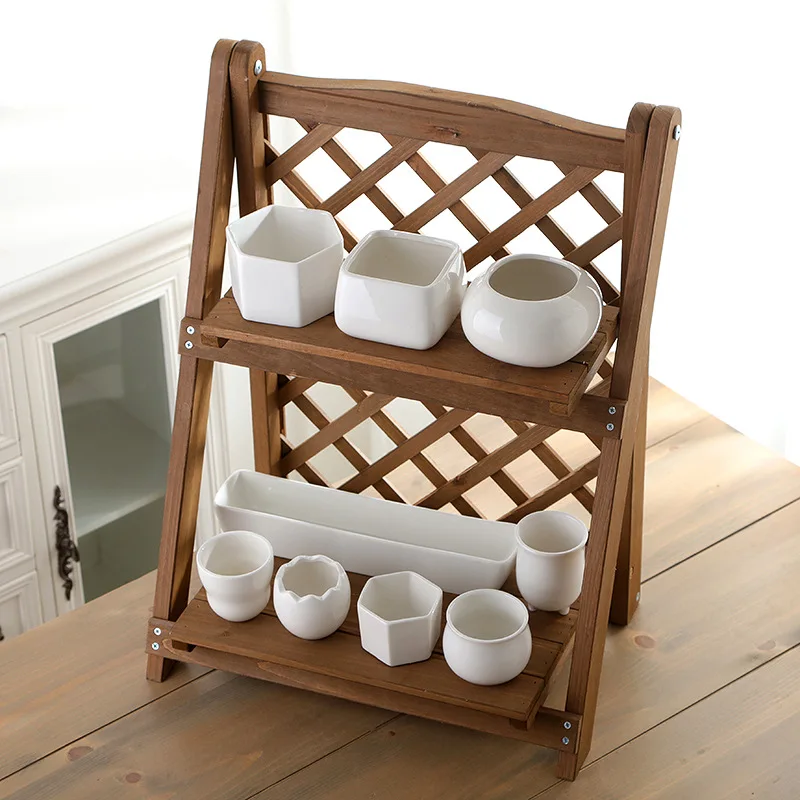 Современный белый керамический цветочный горшок простой полигональный