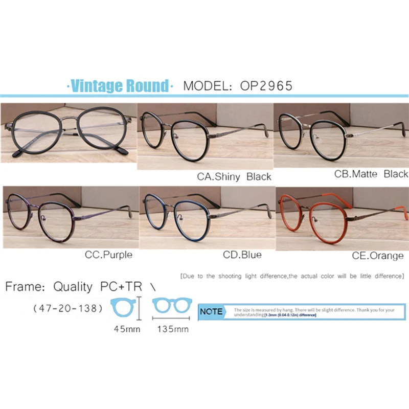 

IVSTA Round Glasses Frame Women Prescription Glasses Men Myopia for Sight Orange Harri Potter Vintage Retro Spectacle Frames