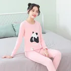 Зимняя Подростковая Пижама, комплекты пижамы с длинными рукавами, Детская подростковая одежда, пижамы с пандой, одежда для сна для девочек, комплекты ночной одежды для больших мальчиков