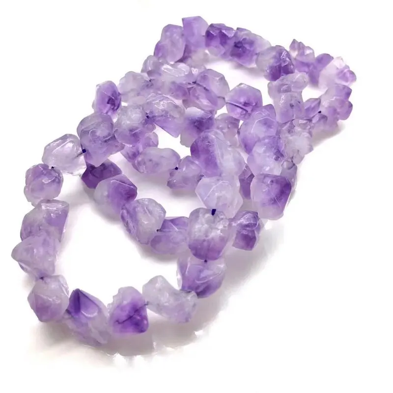 

Natural Purple Crystal Stone Bead Yoga Energy Charm Bracelets For Women Men Handmade Fashion Party Club Jewelry