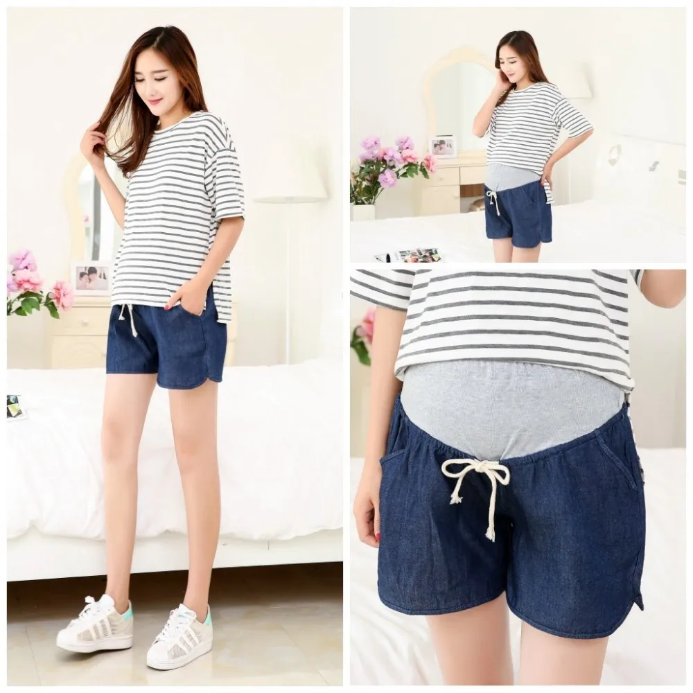 Средства ухода за кожей для будущих мам джинсовые шорты Летняя одежда беременных