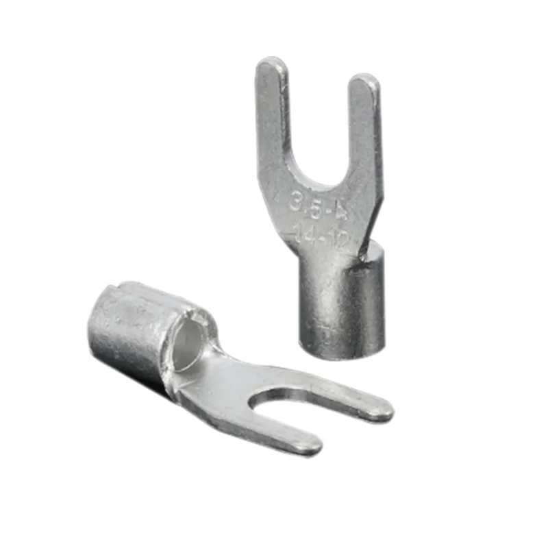 100PCS RNB SNB Non-Insulated Ring Fork U-Type Terminal Assortment Kit Cable Wire Connector Crimp Tin-Plated Brass Terminals - купить по