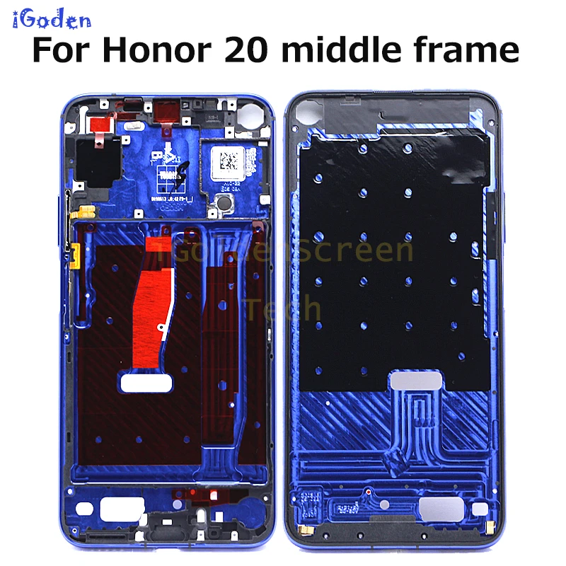 100% Оригинальная передняя рамка ЖК-дисплея для Huawei Honor 20 средняя чехол с кнопками