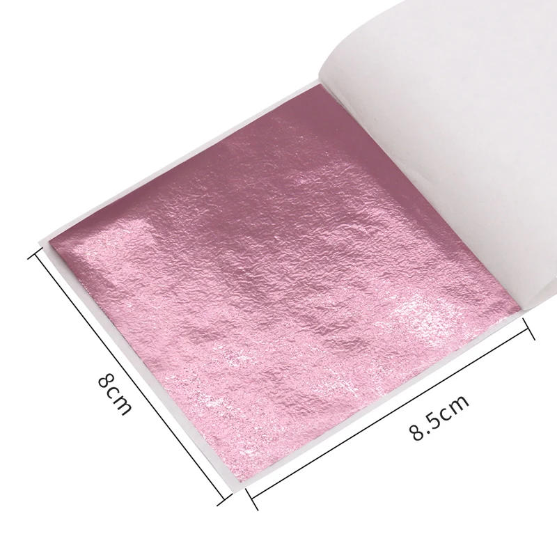 Pink 10 шт., листы из искусственного золотого листа, бумага из фольги, позолота для художественных работ, статуя, украшение для ногтей, цветная бумага из золотого листа, фольга 8X8,5 см - Color: Pink