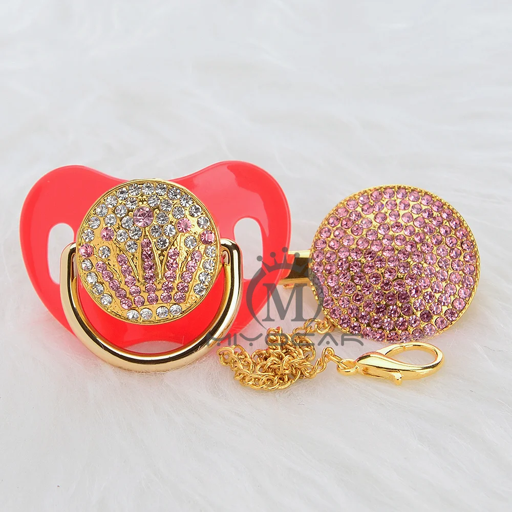 Детская соска MIYOCAR bling pink crown стразы соска/соски/пустышка/кокка/chupeta детский