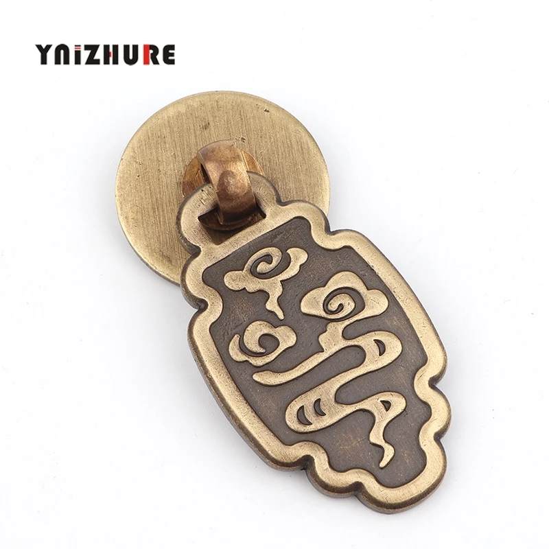 

6 шт. китайская антикварная мебель из чистой меди ручка для двери ящика Ретро Ручки для шкафа и ручки для мебели тянущиеся ручки