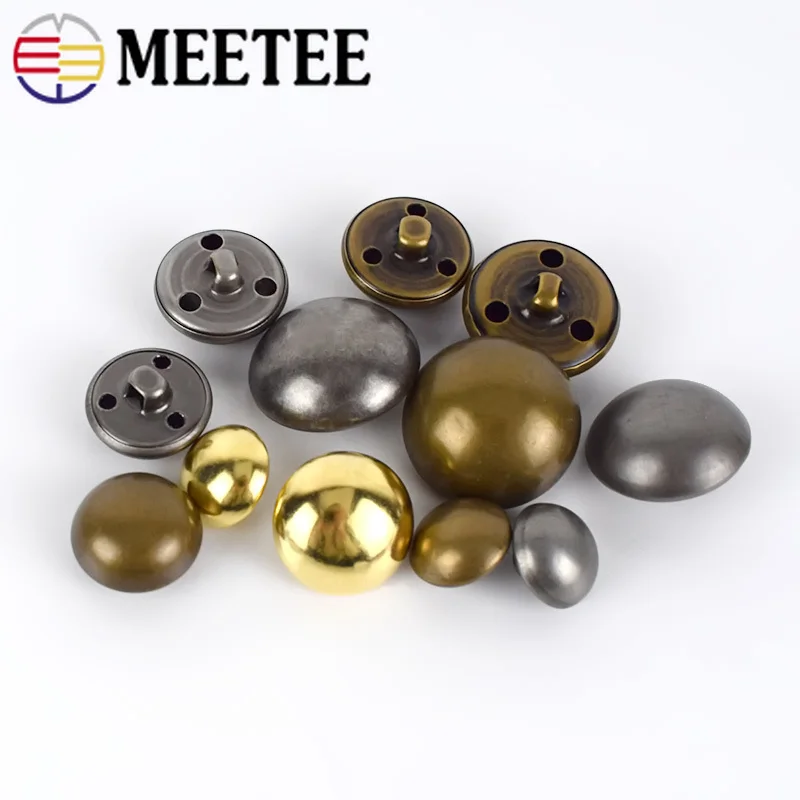 Meetee 30 шт. 15-28 мм винтажные медные металлические пуговицы с хвостовиком в виде