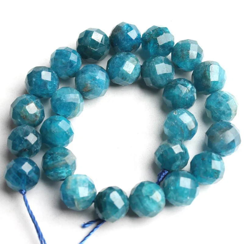 Натуральный голубой Апатит Бусины из драгоценного камня 8 мм граненые бусины для