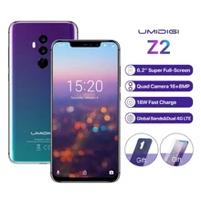 UMIDIGI Z2 Pro / Z2 Ceramic Edition 4G LTE Smartphone 6GB 128GB Helio P60 Octa Core 16MP 8MP Wireless Charger 3550mAh Cellphone