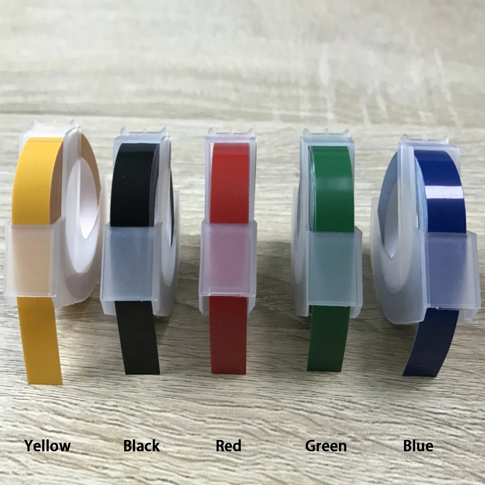 

For Dymo MOTEX 12813 5000 A Label Maker Embossing Refill Tape 9mmX300mm 5 Colour